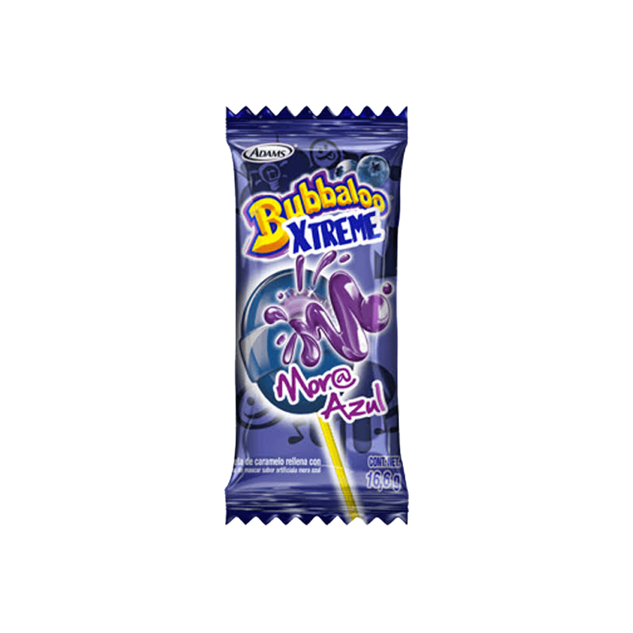 Chupete Bubbaloo Xtreme Mora Azul - 16 grs