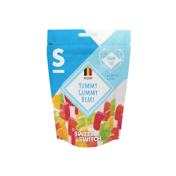 Sweet Switch Yummy Gummy Bears - 150 g (Gomita sin Azucar, Libre gluten, Vegana, Keto)