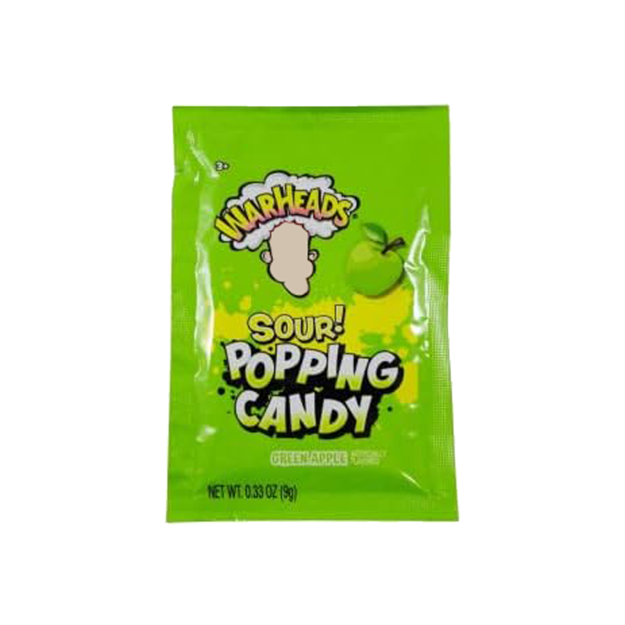 Warheads Sour Popping Candy Green Apple - 9 grs