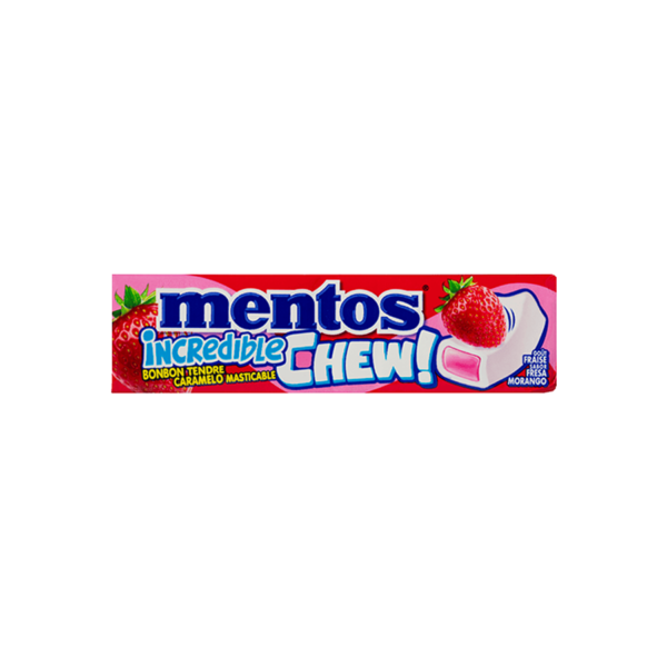 Caramelos Mentos Incredible Chew Strawberry - 45 grs