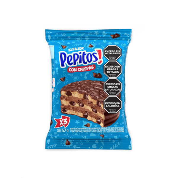 Alfajor Pepitos Triple con chispas de chocolate- 57 grs